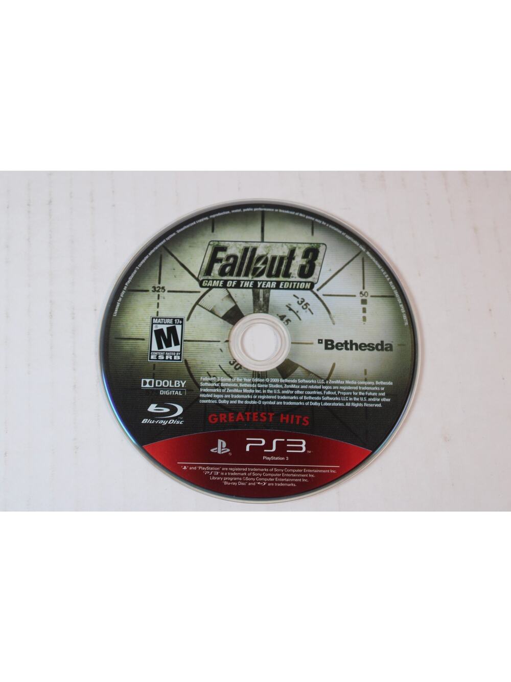 Fallout 3 -- Game of the Year Edition (Sony PlayStation 3, 2009, PS3) Disc Only